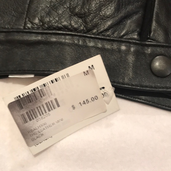 NWT Genuine Black Leather Mini Skirt, American Apparel, M - Picture 4 of 9